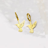 Kolibri oorbellen goud natuur vogel vleugel veer veren vleugels