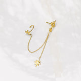 Neppiercing goud oorbel sterren glitter goud oorbel