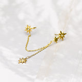 Helix piercing sterren oorbel conch piercing ketting goud