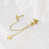 Opvallende oorbel goud ketting lang goud ster sterretjes