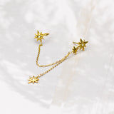 Oorbel earcuff goud ster 4 sterretjes statement oorbel