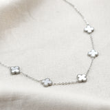 zilveren klaver ketting parelmoer cleef en arpel