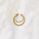 oorklemmetje piercing conchpiercing goud dubbele gedraaid