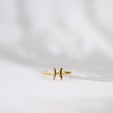 Sterrenbeeld ring goud Vissen februari maart Pisces