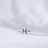 Sterrenbeeld Ring zilver Vissen Pisces januari februari