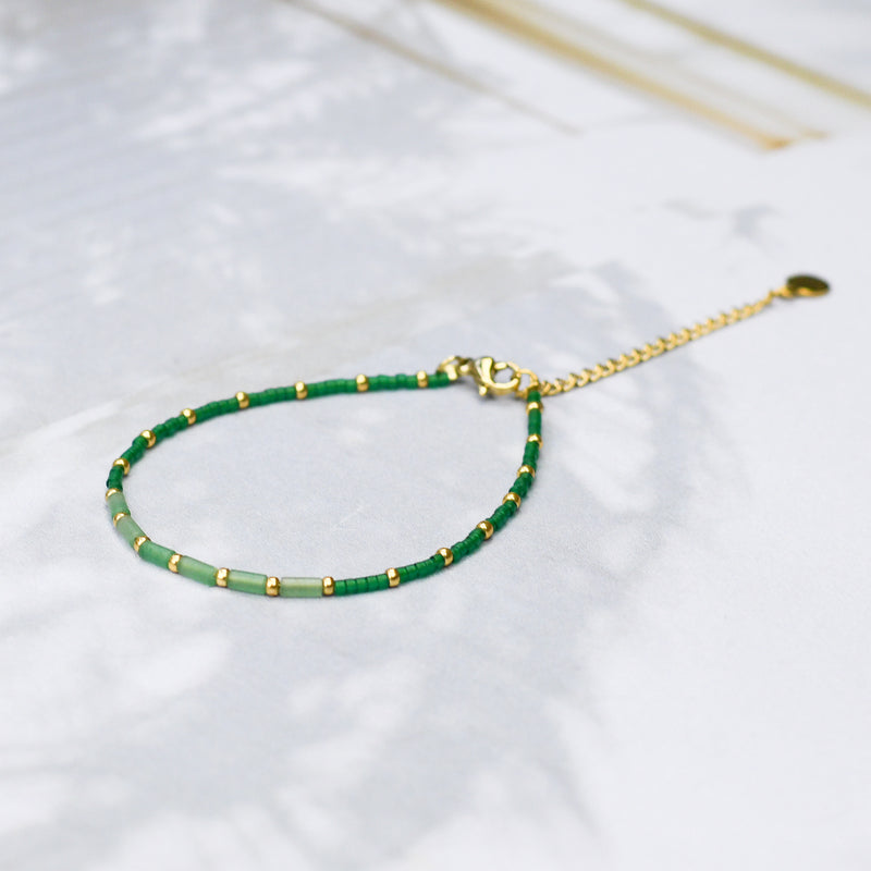 Green Gold Beads