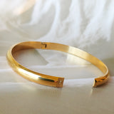 Makkelijk open en sluiten gouden bangle armband 
