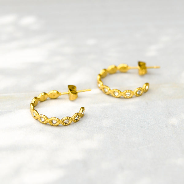 Fine Crystal Hoops