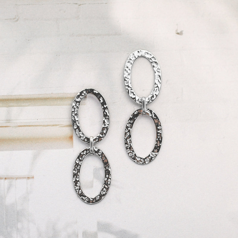 Hammered Oval Rings
