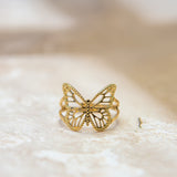 Natuurgetrouwe vlinder ring met details op de vleugels. Symboliek Vlinder  spiritueel geboorte sterfte leven 