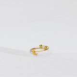 Simpele gouden maan ring met verstelbare ring. 