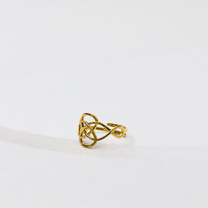 Dubbele infinity ring verstelbaar gemaakt van goud