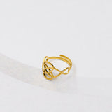 Driedubbele infinity ring goud verstelbaar goud staal
